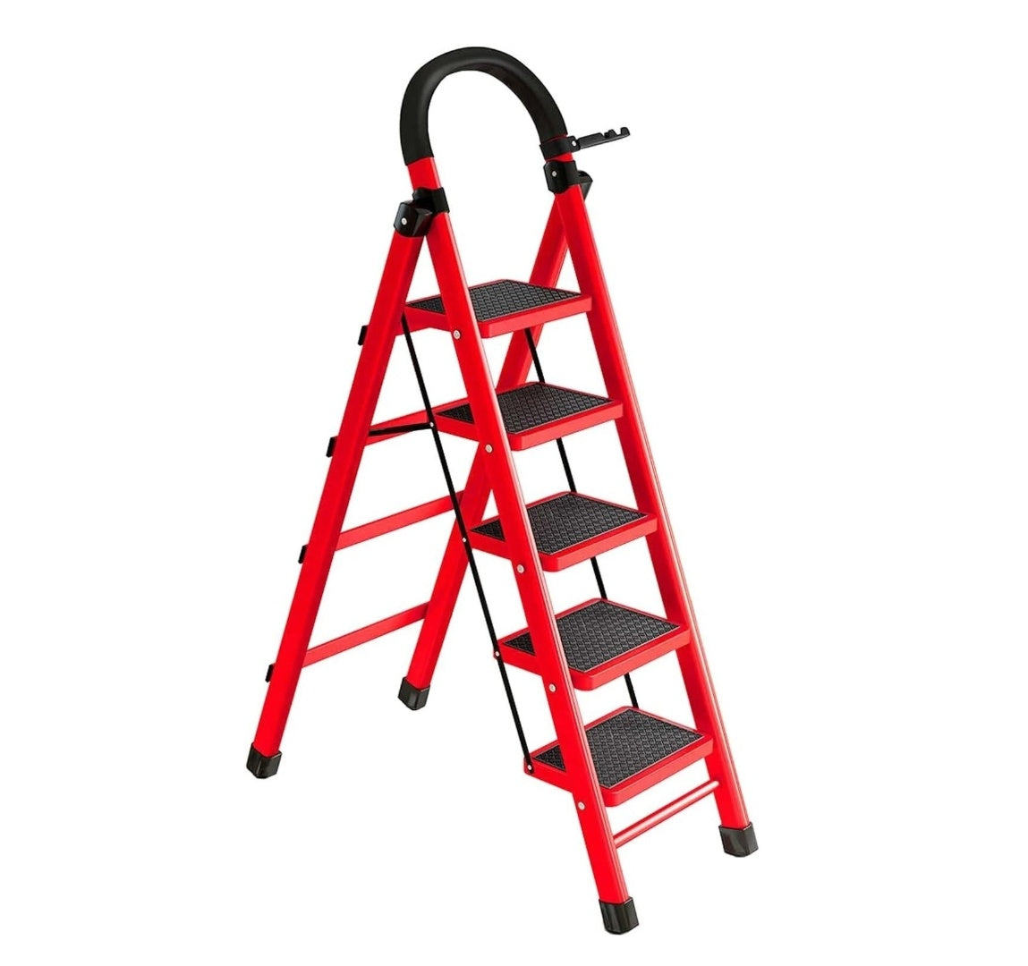 Escalera de Tijera Roja y Negra – 5 Escalones