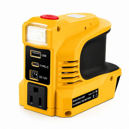 Adaptador Inversor Multifuncional 5 en 1 para Baterías DeWalt 18V/20V – 180W