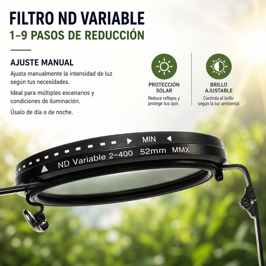 Lentes de Sol ND Variable Ajustable UV400 1-9 Niveles Polarizados