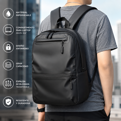 Mochila Impermeable Porta Notebook Premium Negra