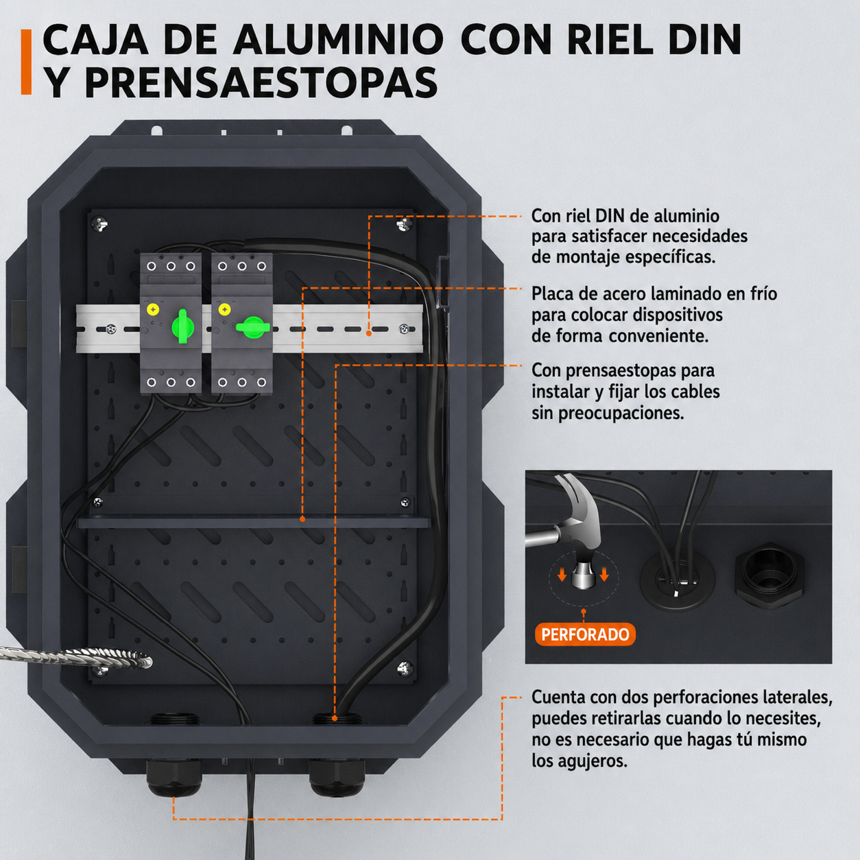 Gabinete Eléctrico Exterior IP65 con Ventilación