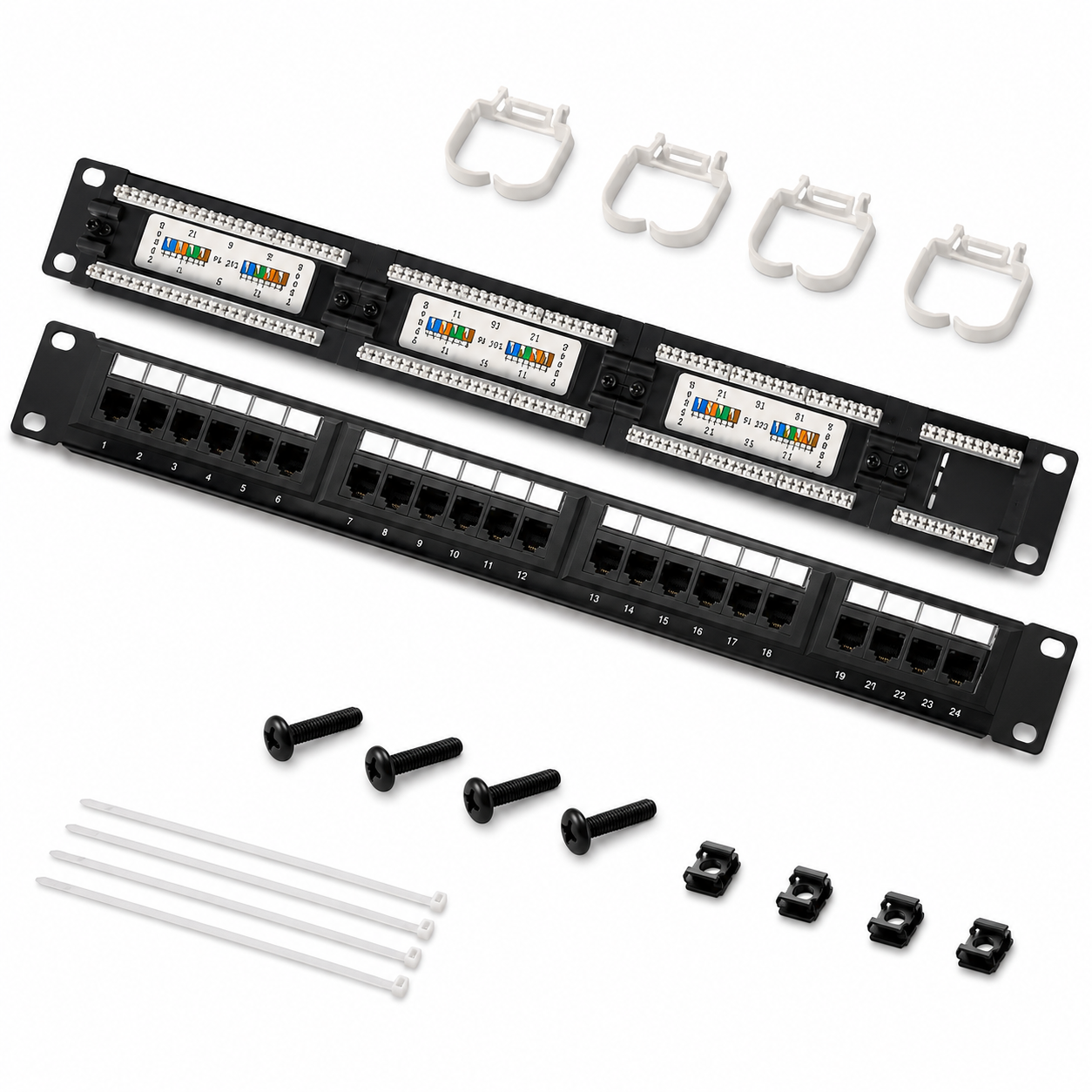 Patch Panel Cat5e 24 Puertos 1U Para Rack Networking
