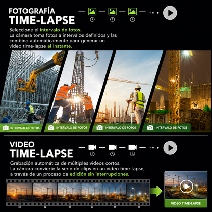 Cámara Time-Lapse 4K IP66 Para Construcción Y Exteriores